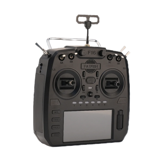 Fatfish F16 16-Channel Radio Transmitter with EdgeTX, Built-in ELRS, and 4.3" High-Brightness Display Hall Gimbal