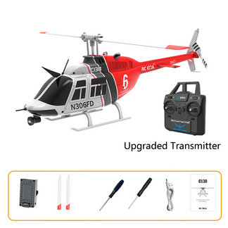 WYFTOY RC ERA C138 BELL 206 Hélicoptère 2,4 G 6 canaux sans hélicoptère avec maintien d'altitude échelle 1/33 (version RTF/bleu et blanc) (bleu et